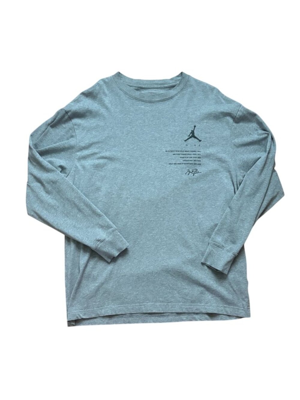 Jordan Jumpman Long-Sleeve T-Shirt-Michael Jordan-Gray-Large-GUC